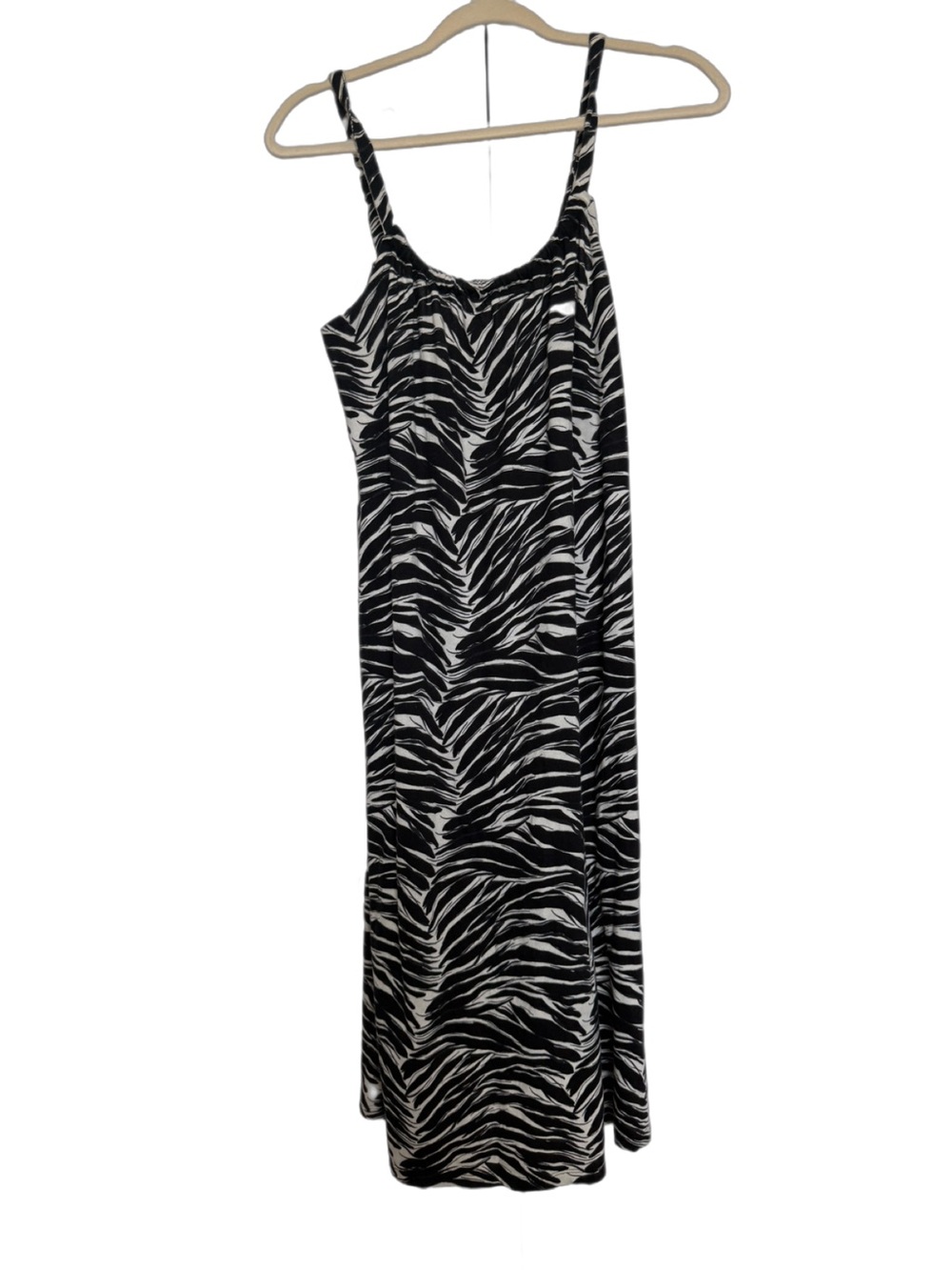 H&M Black and White Zebra-Print Maxi Slip Dress